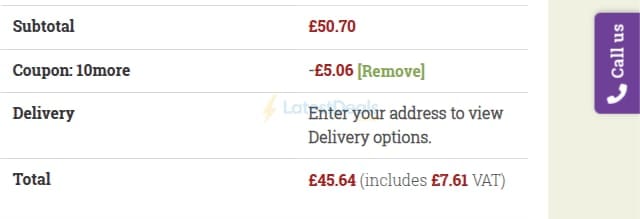 Screenshot of the Hopes Grove Nurseries discount code working