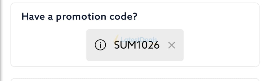 Screenshot of the Joseph Turner discount code working