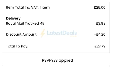 Screenshot of the Klass discount code working
