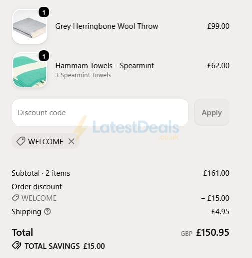 Screenshot of the Tolly McRae discount code working