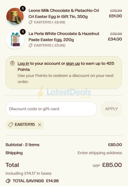 Screenshot of the Sous Chef discount code working