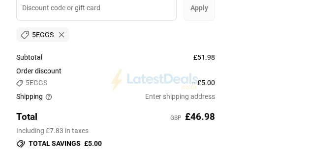 Screenshot of the Makebox discount code working