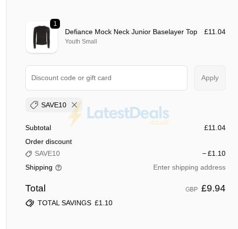 Screenshot of the Laceeze discount code working