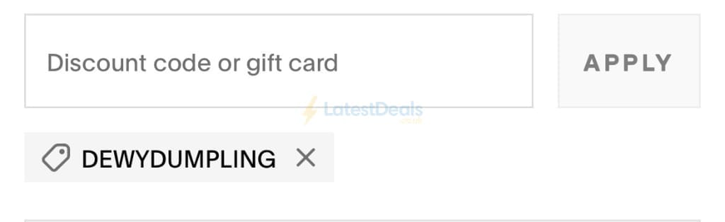 Screenshot of the U Beauty discount code working