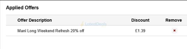 Screenshot of the NPD Nail Polish Direct discount code working