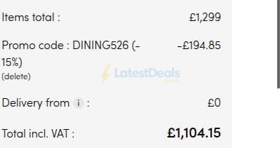 Screenshot of the Tikamoon discount code working
