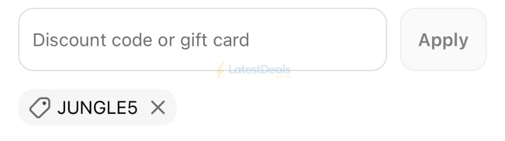 Screenshot of the Jungle Culture discount code working