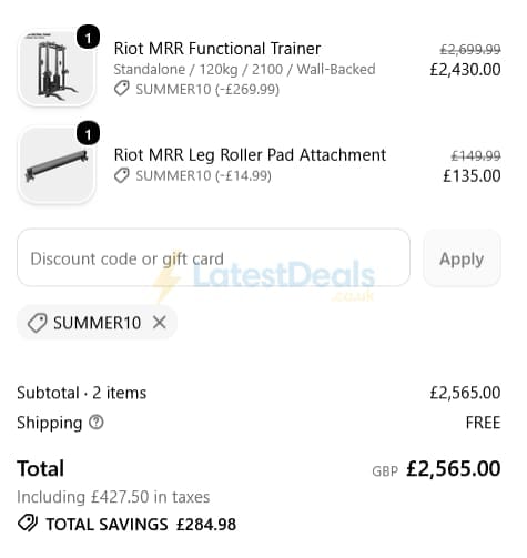 Screenshot of the Strength Shop discount code working