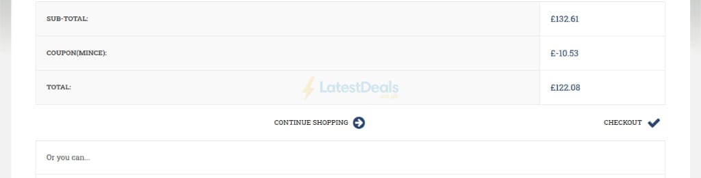 Screenshot of the Rendalls Online Butcher discount code working
