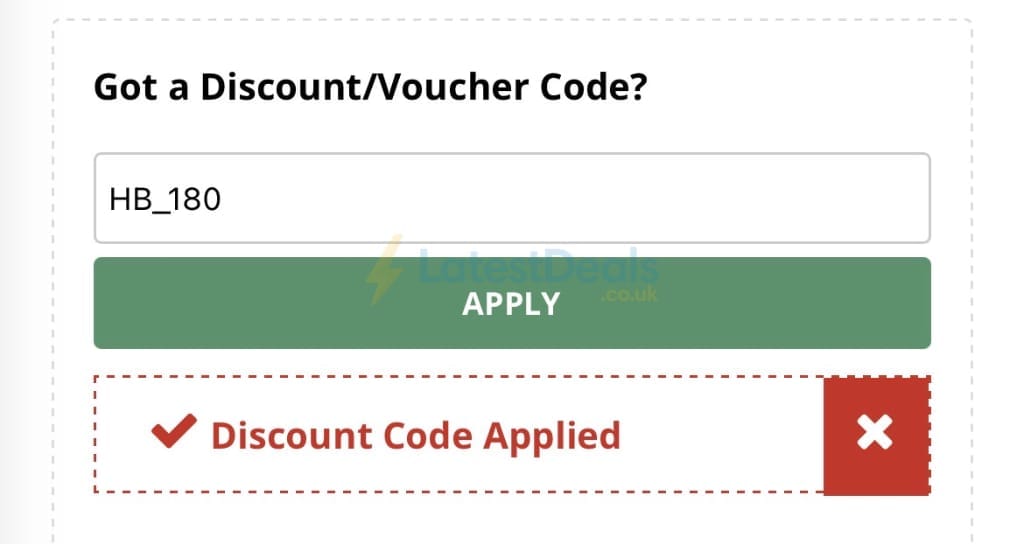 Screenshot of the Happy Beaks discount code working