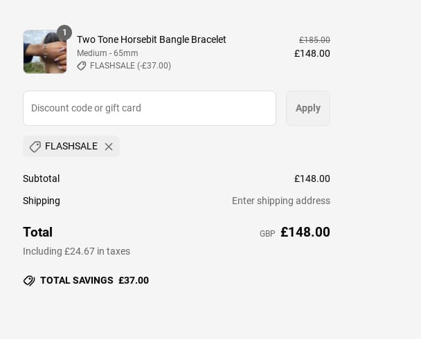 Screenshot of the Mon Bijoux Jewellery discount code working
