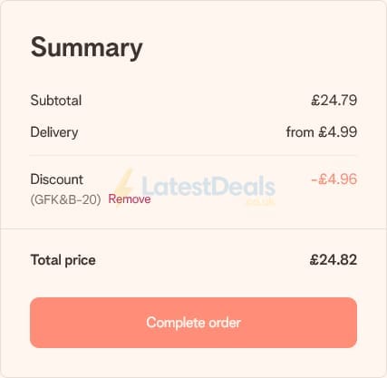 Screenshot of the YourSurprise discount code working