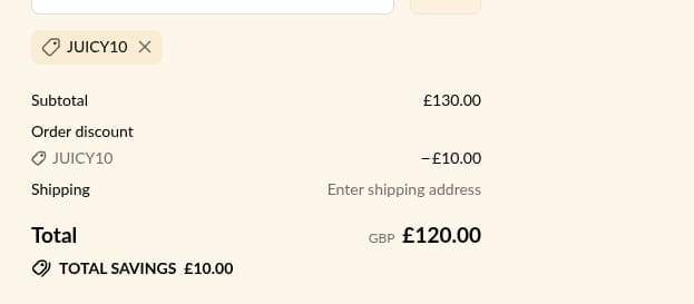 Screenshot of the Presscription discount code working