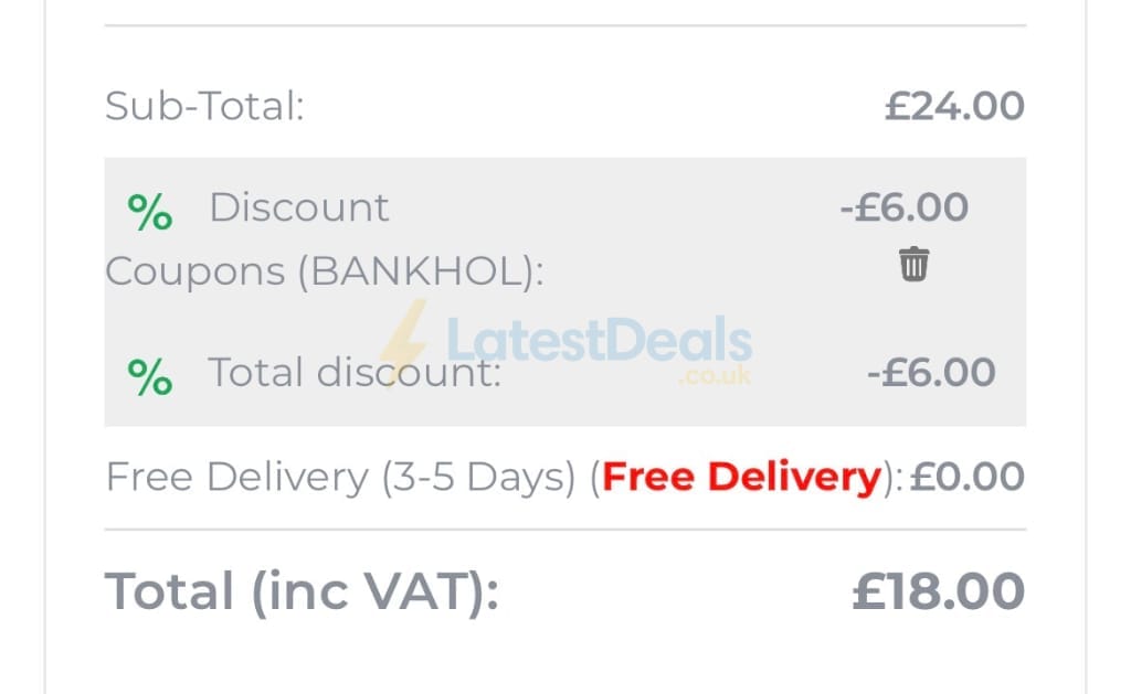 Screenshot of the Duke Direct discount code working