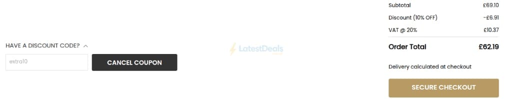 Screenshot of the Lumber King Flooring discount code working