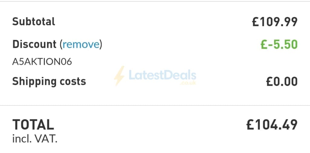 Screenshot of the Magix discount code working