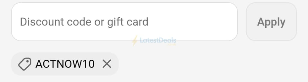 Screenshot of the RDX discount code working