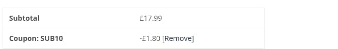 Screenshot of the Menschem discount code working