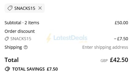 Screenshot of the Tenzo Tea discount code working