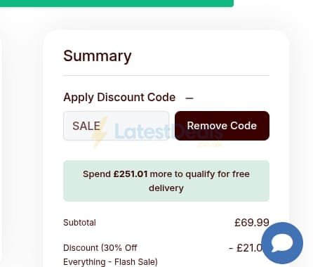 Screenshot of the Hedges Direct discount code working
