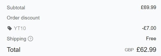 Screenshot of the StressNoMore discount code working