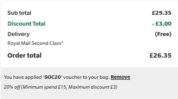 Screenshot of the Nature's Best discount code working