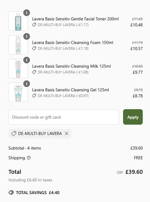 Screenshot of the Onlynaturals discount code working