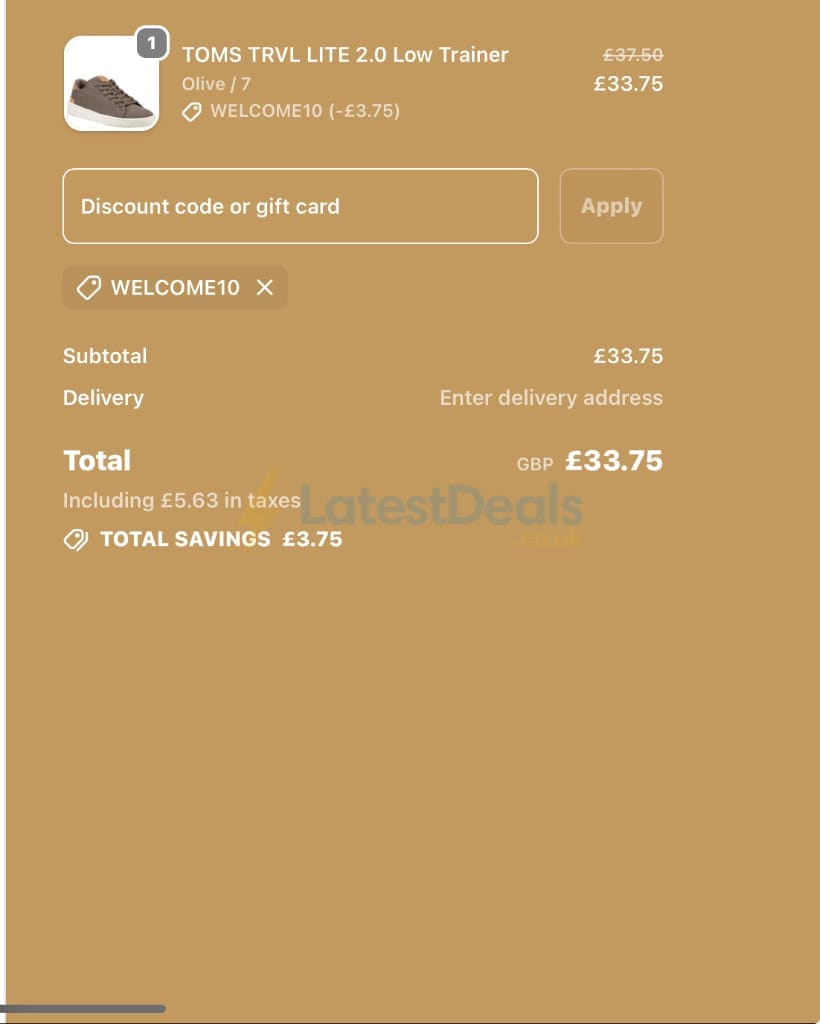 Screenshot of the Brantano discount code working