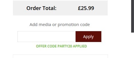 Screenshot of the Jolliman discount code working