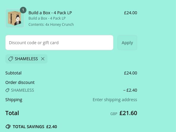 Screenshot of the Surreal Cereal discount code working