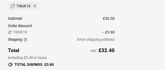 Screenshot of the Tweezerman UK discount code working