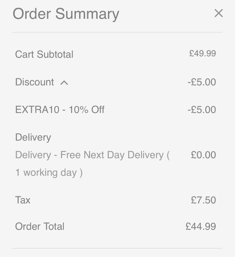Screenshot of the RUComfy Bean Bags discount code working