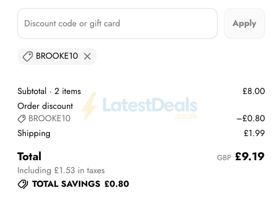 Screenshot of the You Know Who's discount code working