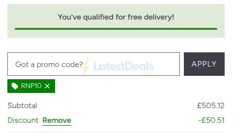 Screenshot of the Topps Tiles discount code working