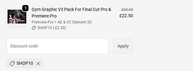 Screenshot of the CCreation Community discount code working