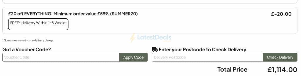 Screenshot of the Greenhouse Stores discount code working