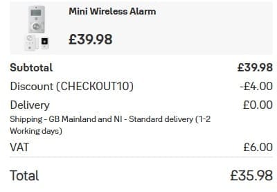 Screenshot of the Yale discount code working