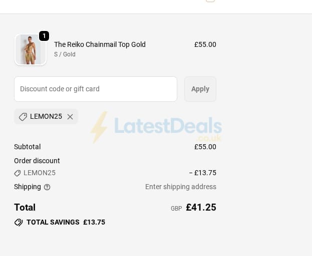 Screenshot of the LemonLunar discount code working