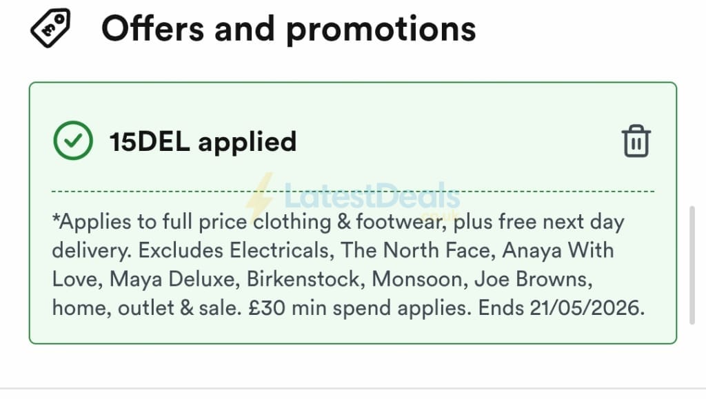 Screenshot of the Simply Be discount code working
