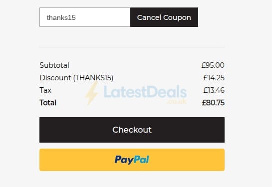 Screenshot of the Rainbow Club discount code working