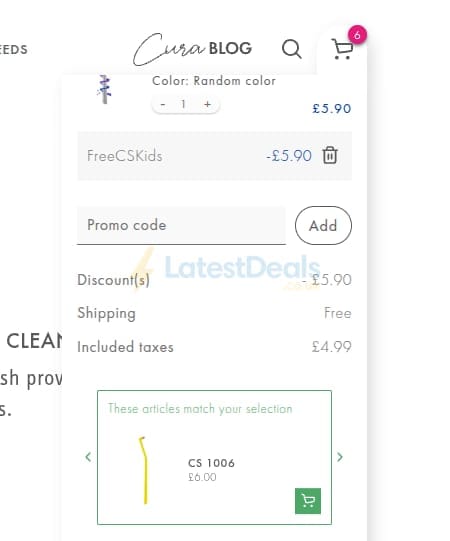 Screenshot of the CURAPROX discount code working