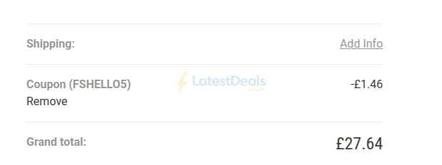 Screenshot of the Fountain Softeners discount code working