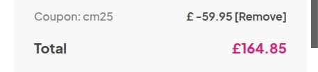 Screenshot of the Pulse & Cocktails discount code working