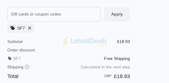 Screenshot of the Soufeel discount code working