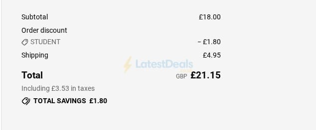Screenshot of the Fredaldous discount code working