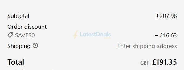 Screenshot of the Bathroom Deco discount code working
