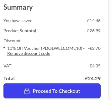 Screenshot of the Pet Drugs Online discount code working