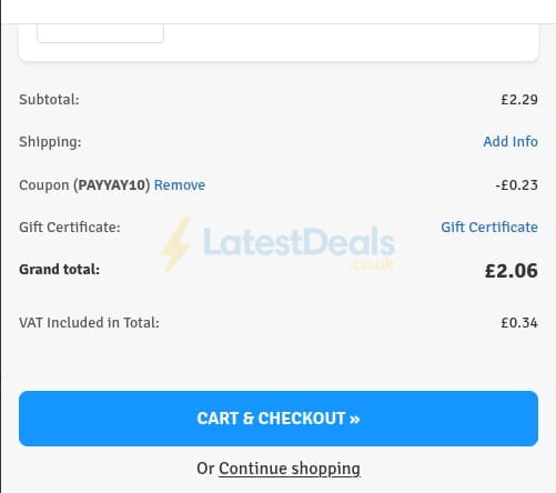 Screenshot of the The Protein Pick & Mix discount code working
