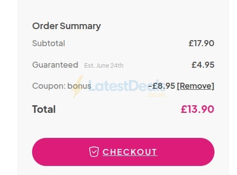 Screenshot of the Pulse & Cocktails discount code working