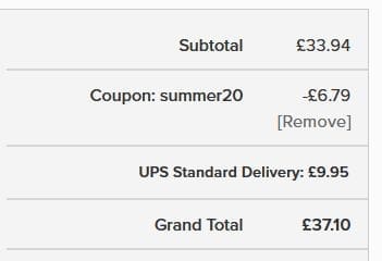 Screenshot of the Unbeatable Blinds discount code working